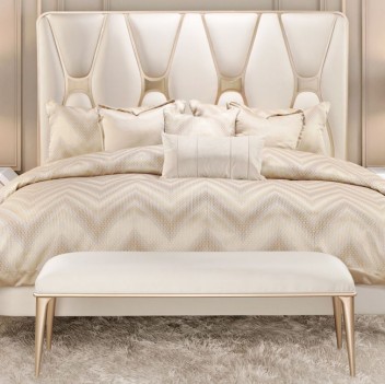 Bed Bench Medium Champagne Finish La Rachelle Collection By Michael Amini