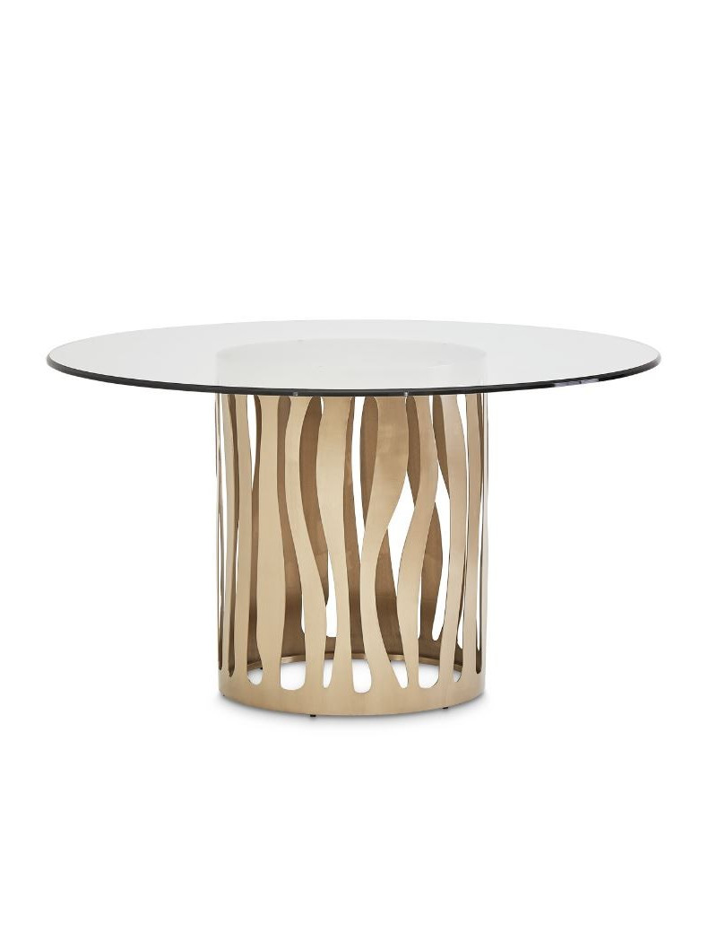 5 PC 54" Round Dining Table La Rachelle Collection By Michael Amini.9034001RND-136
