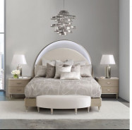 Eclipse Bedroom Set Collection By Michael Amini .Upholstered Bed W/LightsEclipse Collection By Michae l Amini
