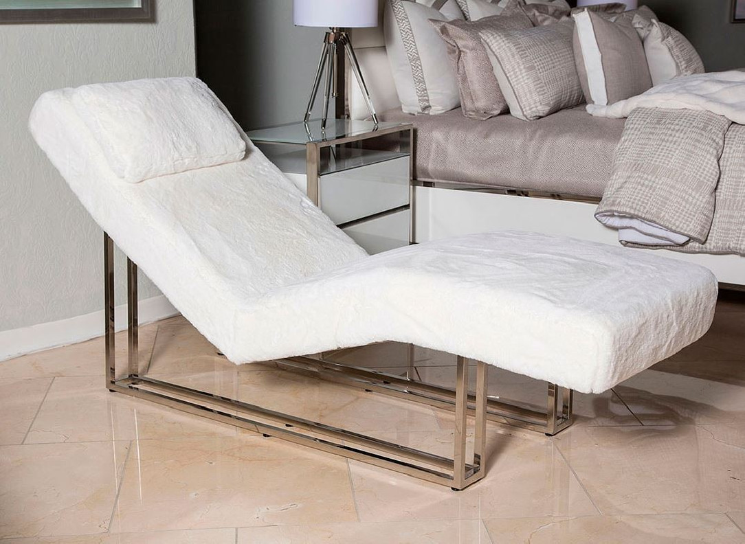 Astro Faux Fur Chaise Trance Collection by Michael Amini