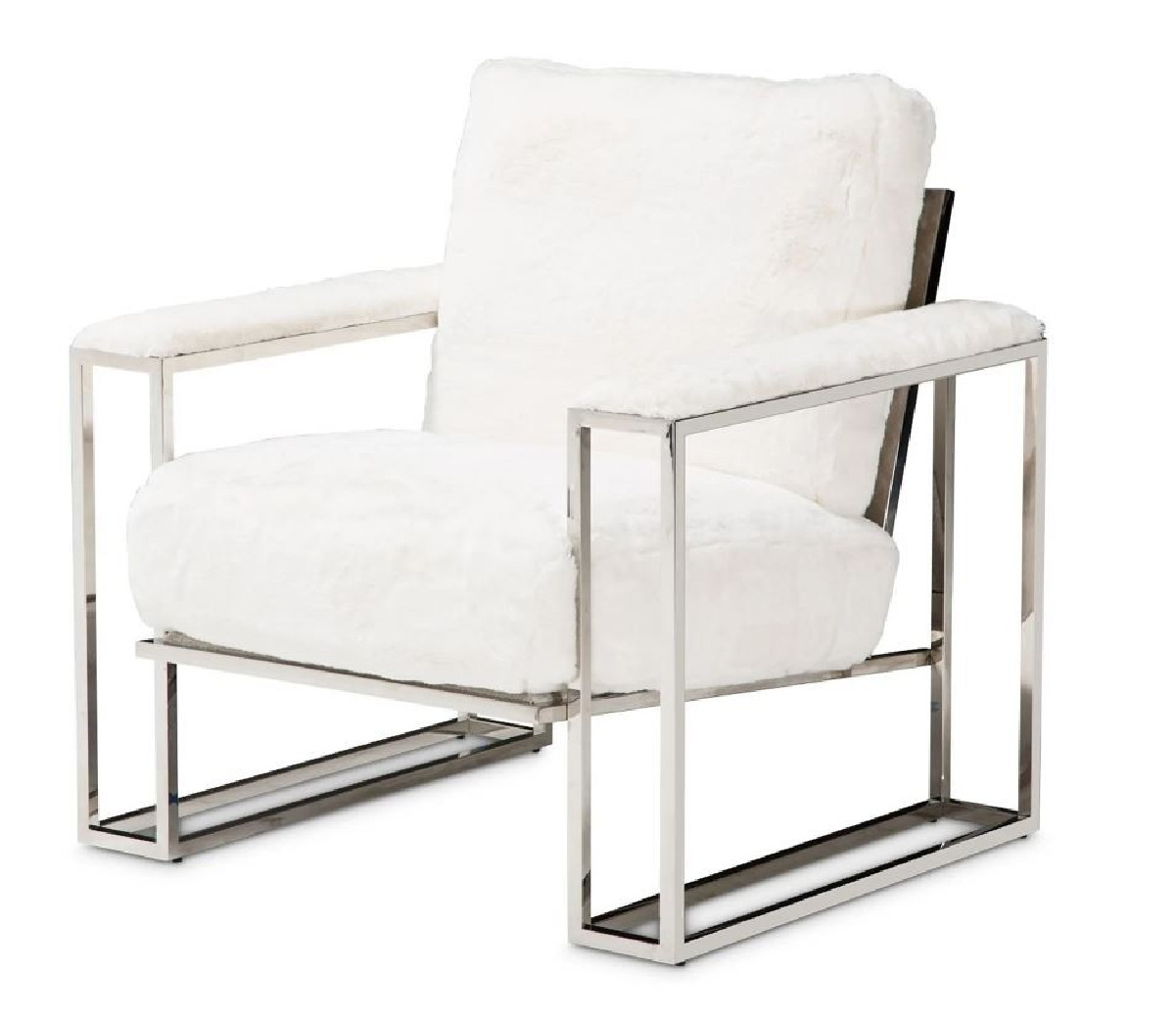 Astro Faux Fur Chair Stainless-steel Trance Collection By Michael Amini