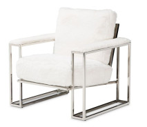 Astro Faux Fur Chair Stainless-steel Trance Collection By Michael Amini