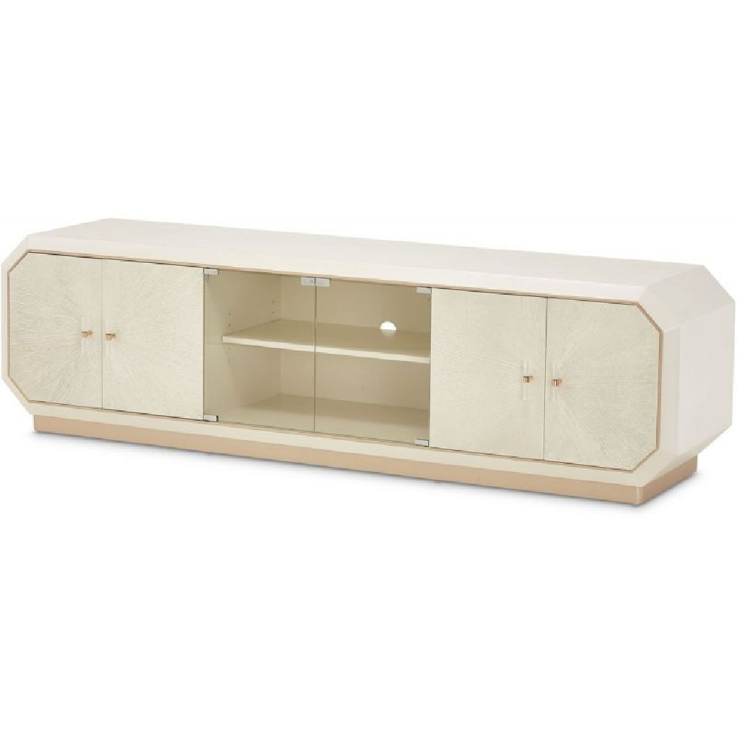 Media Cabinet Medium Champagne Rachelle Collection By Michael Amini