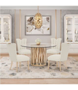 5 PC 54" Round Dining Table La Rachelle Collection By Michael Amini.9034001RND-136