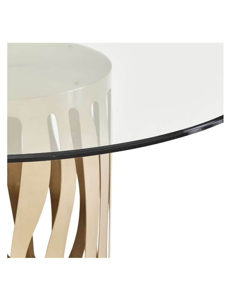 5 PC 54" Round Dining Table La Rachelle Collection By Michael Amini.9034001RND-136