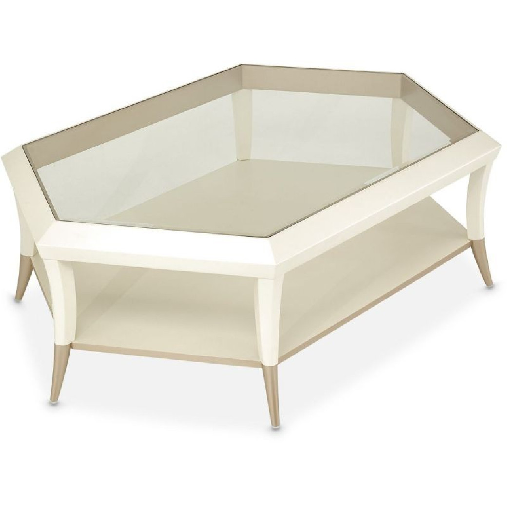 Hexagon Cocktail Table W/Glass Champagne La Rachele Collection by  Michael Amini