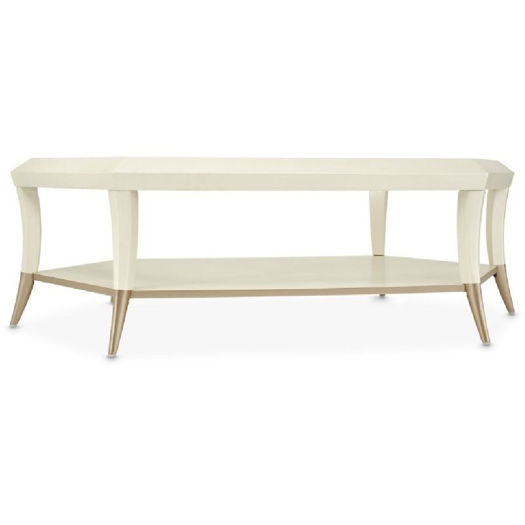 Hexagon Cocktail Table W/Glass Champagne La Rachele Collection by  Michael Amini