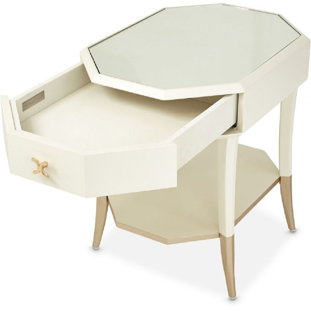 Octagonal End Table W/Drawer La Rachelle Collection By Michael Amini.9034202-136