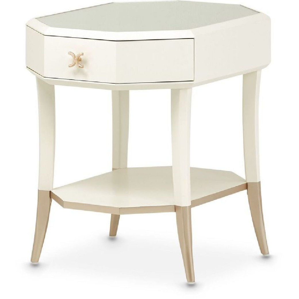 Octagonal End Table W/Drawer La Rachelle Collection By Michael Amini.9034202-136