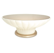 Round Scalloped Cocktail Table W/Glass La Rachelle Collection By Michael Amini