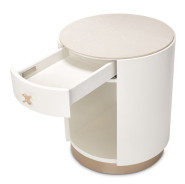 Round End Table W/ Marble Top  Champagne La Rachelle Collection By Michael Amini