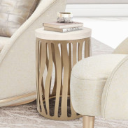 Round Chair Side Table W/Metal Base Chardonnay La Rachelle Collection.9034226-822