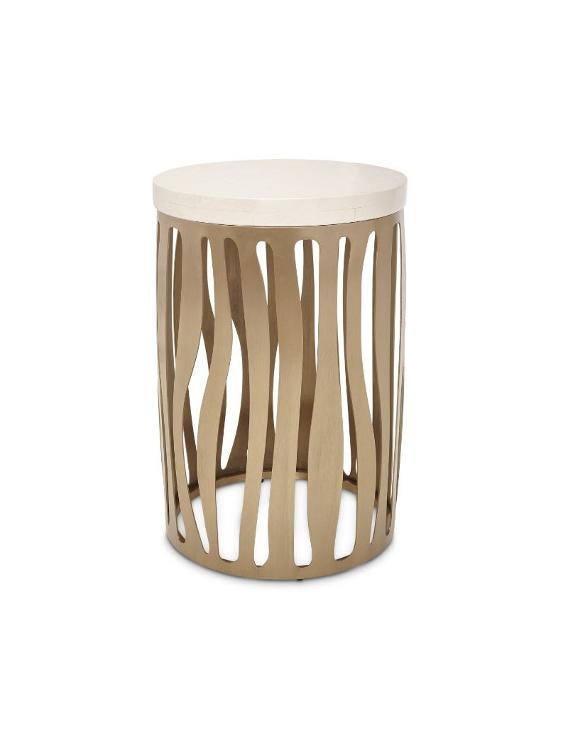 Round Chair Side Table W/Metal Base Chardonnay La Rachelle Collection.9034226-822