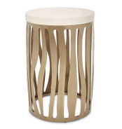 Round Chair Side Table W/Metal Base Chardonnay La Rachelle Collection.9034226-822