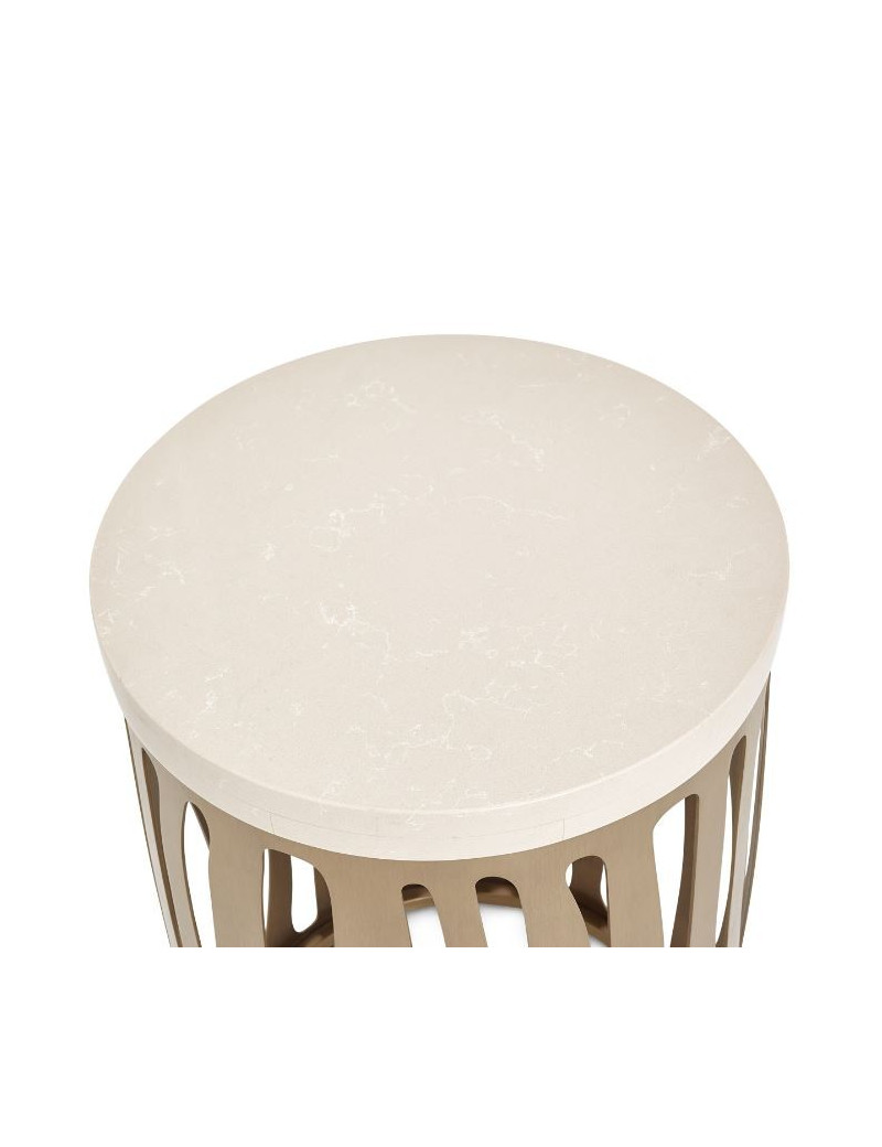 Round Chair Side Table W/Metal Base Chardonnay La Rachelle Collection.9034226-822