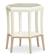 Hexagon Accent Table Medium Champagne La Rachelle Collection By Michael Amini