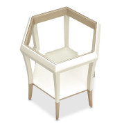 Hexagon Accent Table Medium Champagne La Rachelle Collection By Michael Amini