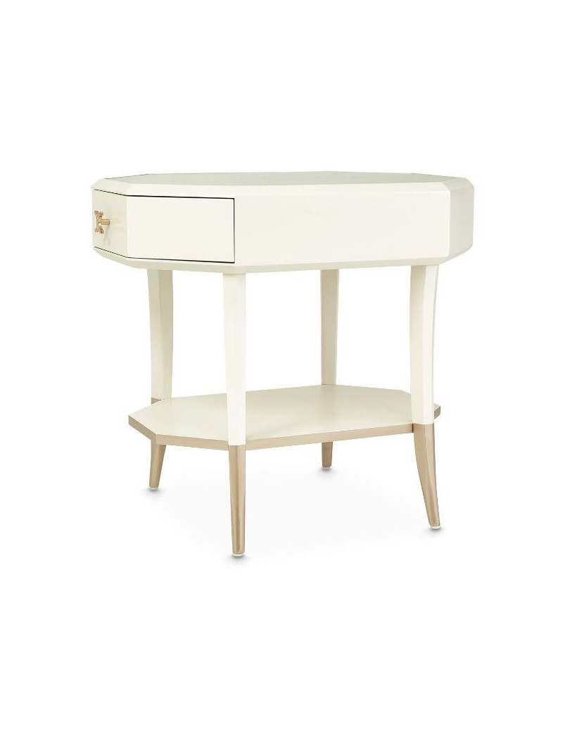 Octagonal End Table W/Drawer La Rachelle Collection By Michael Amini.9034202-136