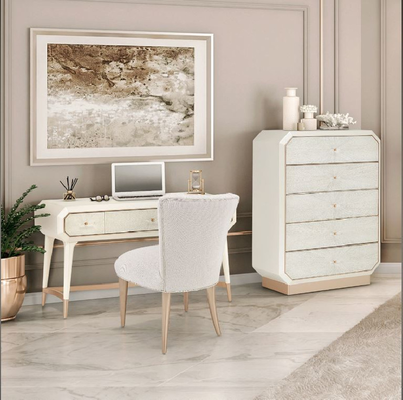 Vanity Desk Medium Champagne La Rachelle Collection By Michael Amini.9034058-136