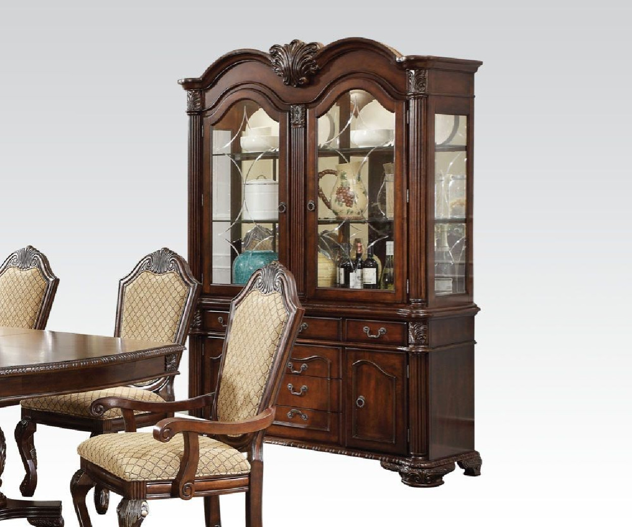 64175 5PC Dining Set Chateau De Ville Espresso Finish By Acme Furniture