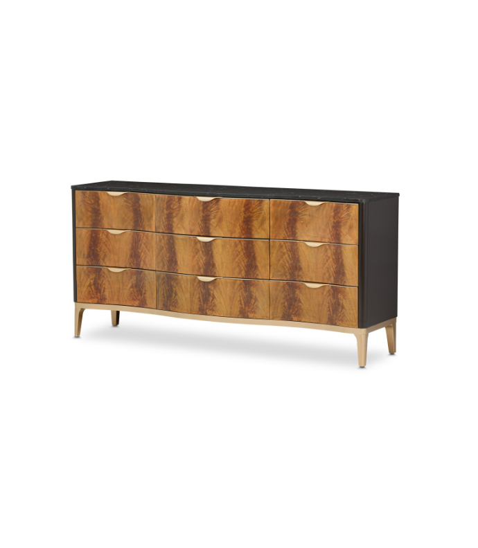 Storage Console Malibu Crest Crotch Mahogany Collection By Michael Amini.9007050-411