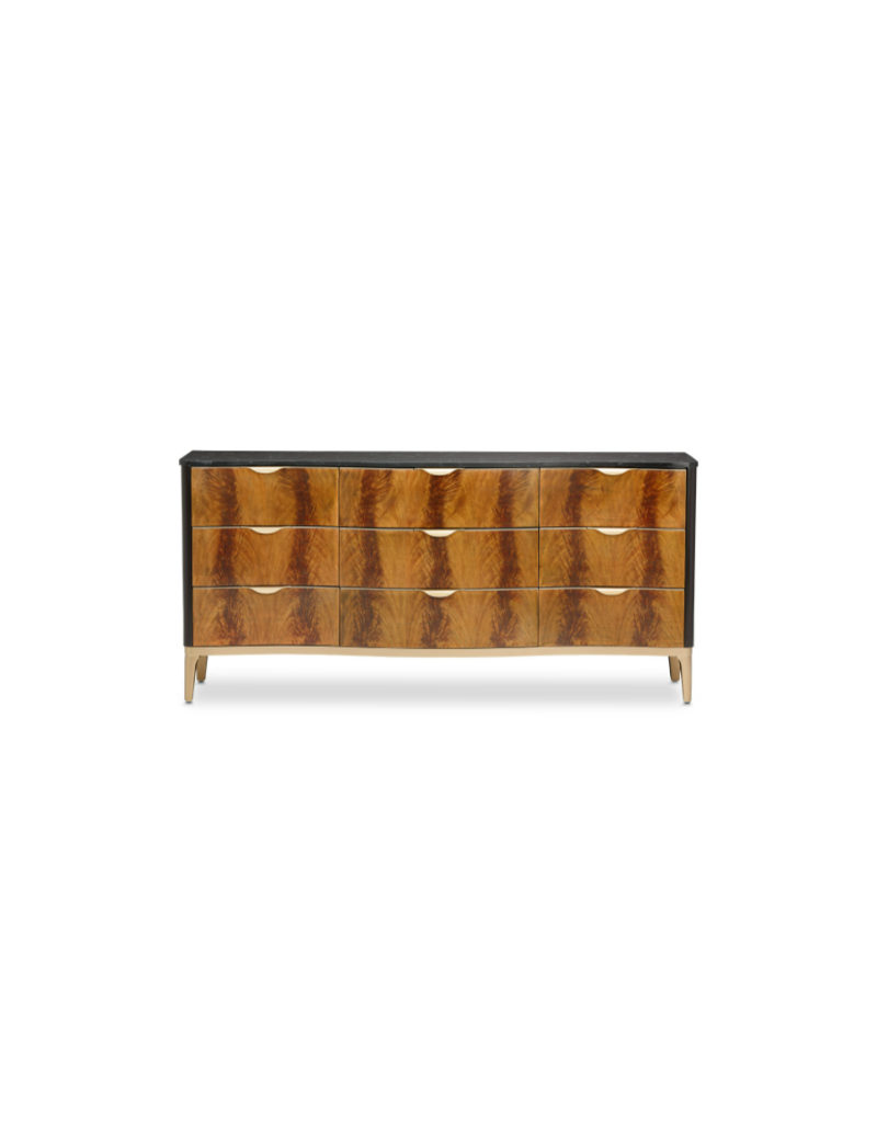 Storage Console Malibu Crest Crotch Mahogany Collection By Michael Amini.9007050-411
