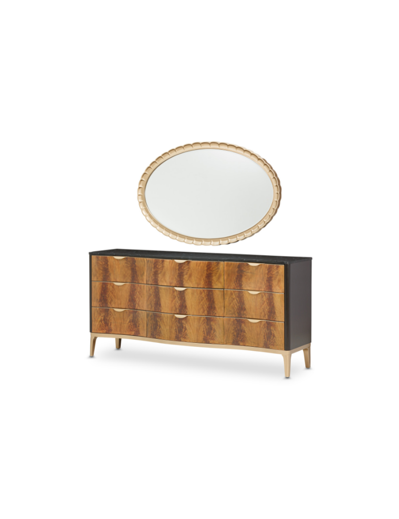 Storage Console Malibu Crest Crotch Mahogany Collection By Michael Amini.9007050-411