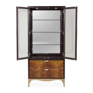 Display Cabinet (2 Pc) Malibu Crest Crotch Mahogany Collection By Michael Amini