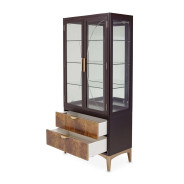 Display Cabinet (2 Pc) Malibu Crest Crotch Mahogany Collection By Michael Amini