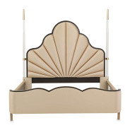 Scalloped Poster Bed (4 Pc) Malibu Crest Crotch Magohany Collection By Michael Amini