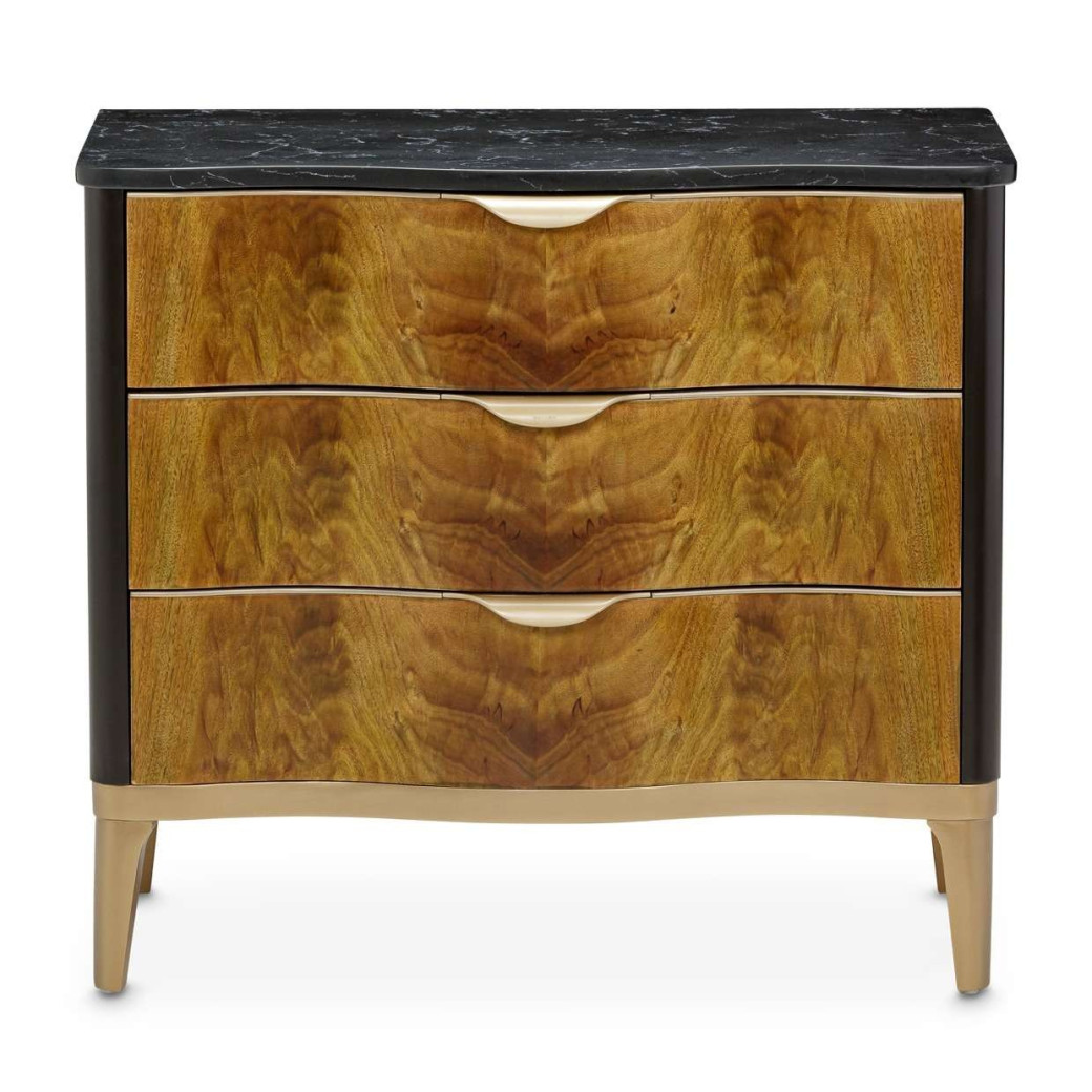 Scalloped Poster Bed (4 Pc) Malibu Crest Crotch Magohany Collection By Michael Amini