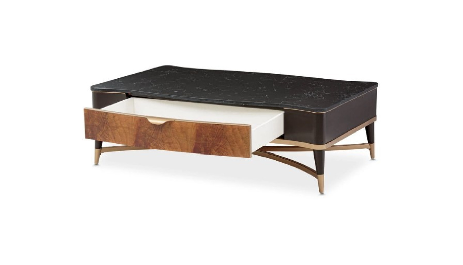 Rect. Cocktail Table Malibu Crest Crotch Mahogany Collection By Michael Amini.9007201-411