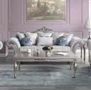 LV01112 Light Gray Linen & Platinum Finish Living Room Pelumi Collection By Acme Furniture