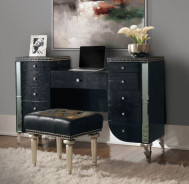 Vanity Bench Black Iguana Hollywood Swank Collection By Michael Amini