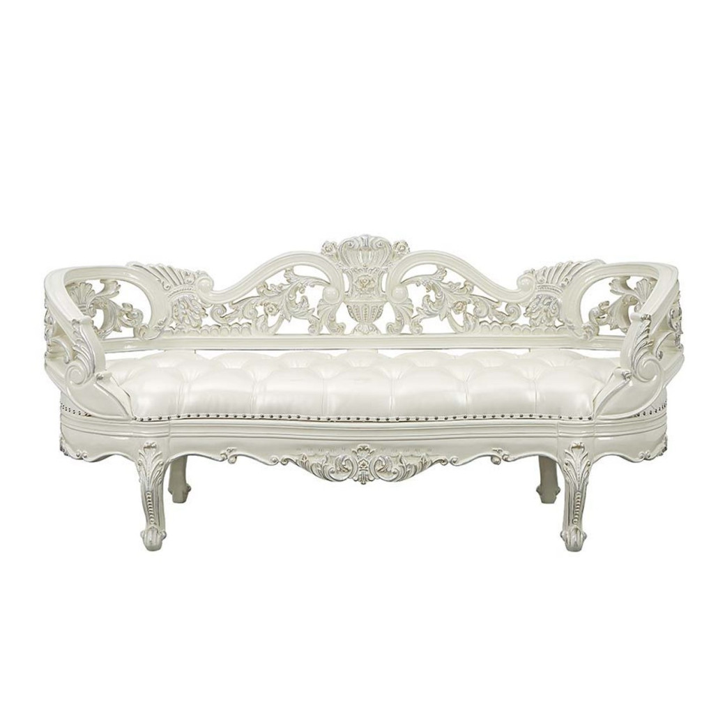 BD01253 Antique White Finish Bench Adara Collection By Acme Furniture