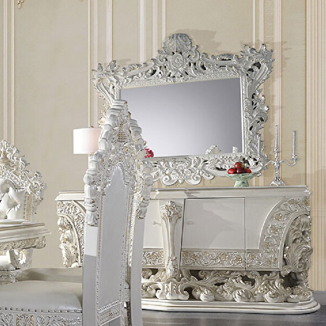 BD01250 Antique White Finish Mirror Adara Collection By Acme Furniture