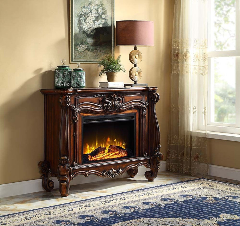 AC01315 Cherry Oak Finish Fireplace Versailles Collection By Acme Furniture
