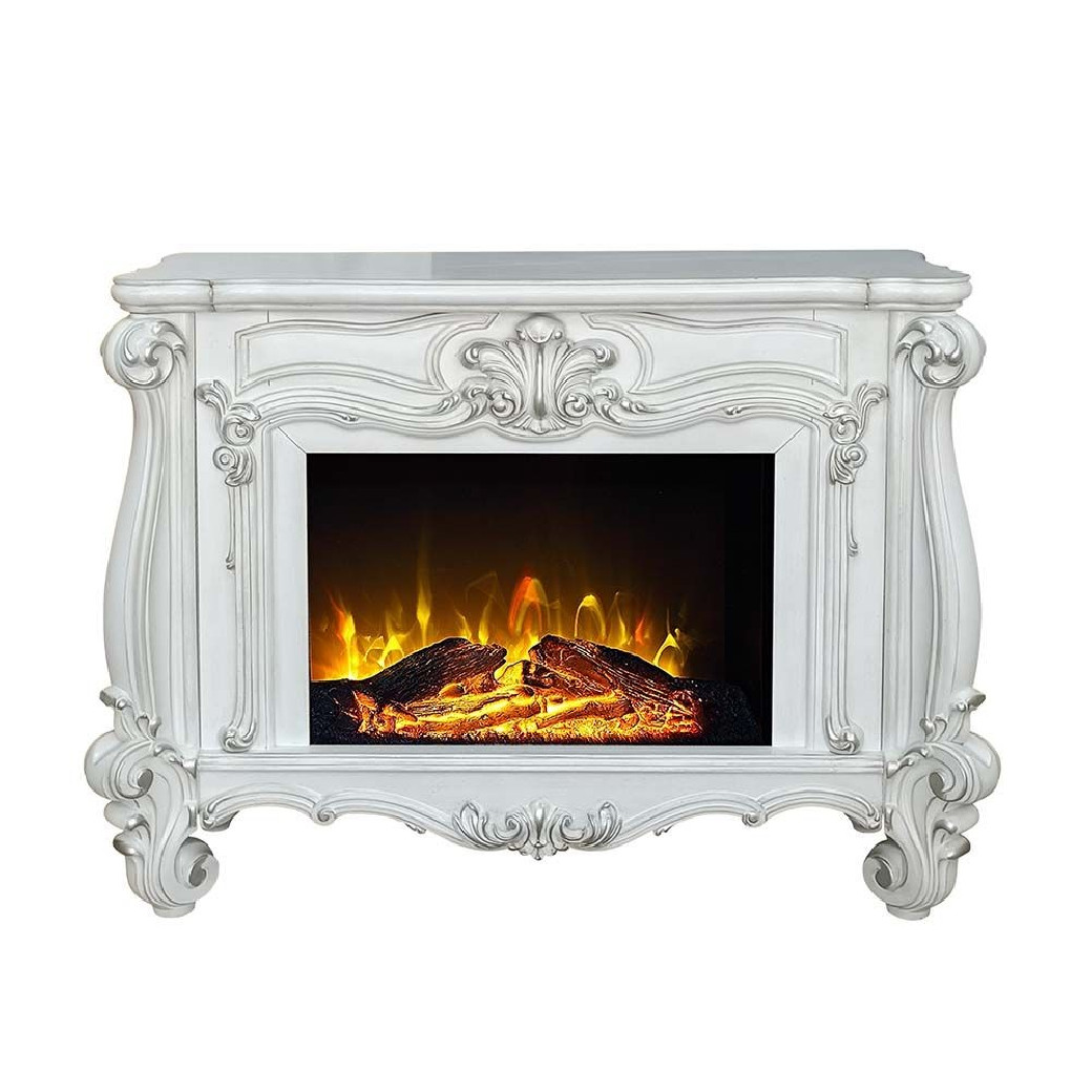 AC01316 Bone White Finish Fireplace Versailles Collection By Acme Furniture