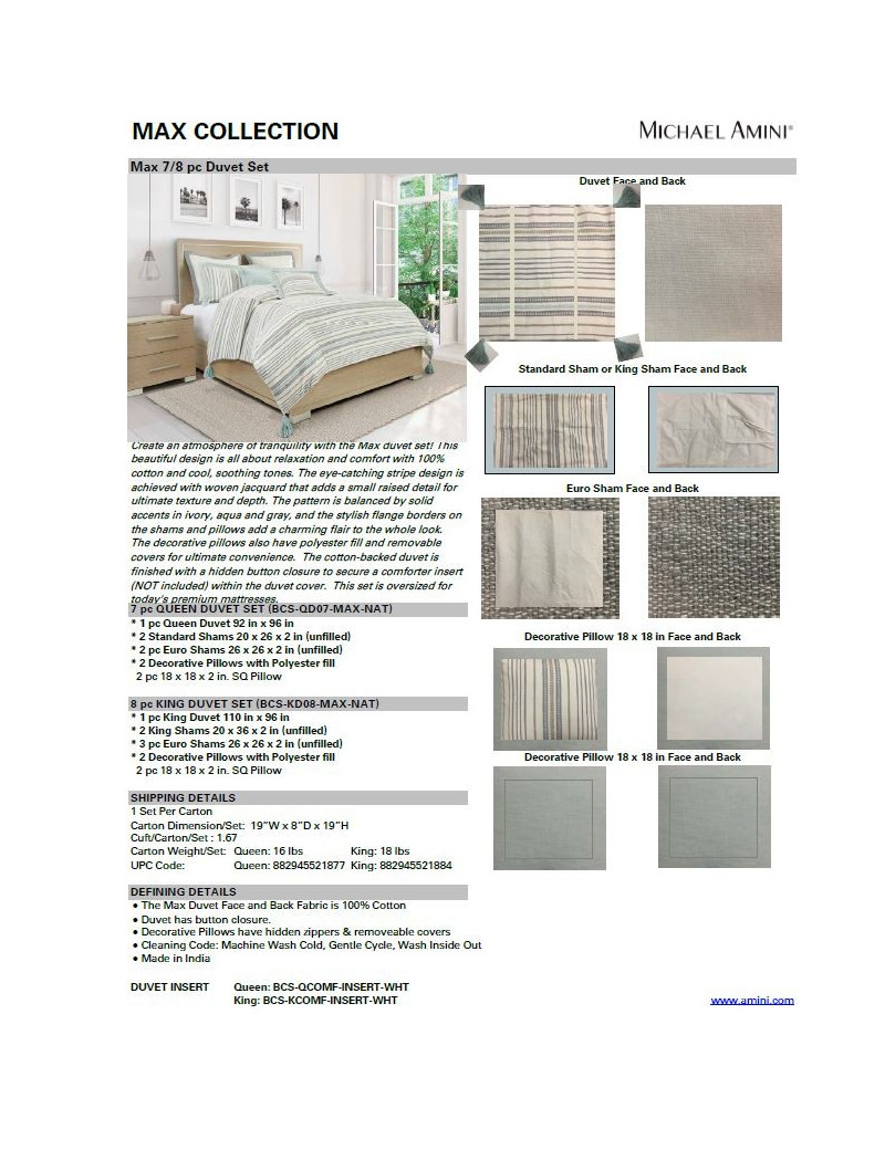 Max Duvet Set By Michael Amini