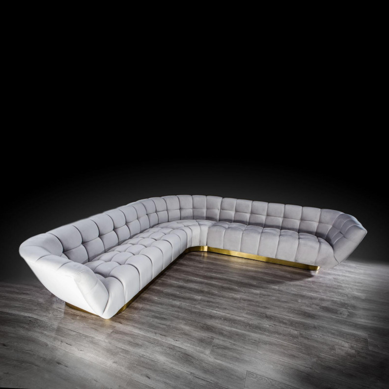 Vera Collection Living Room in Gold & light gray Modern elegant exclusive By Roberto Grassie