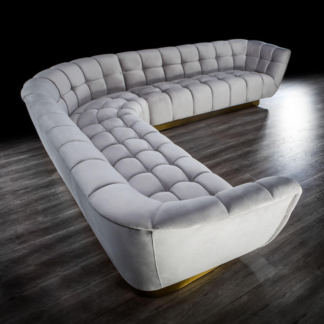 Vera Collection Living Room in Gold & light gray Modern elegant exclusive By Roberto Grassie