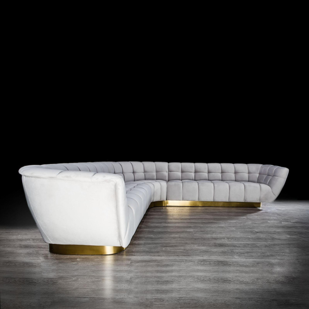 Vera Collection Living Room in Gold & light gray Modern elegant exclusive By Roberto Grassie