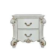 BD01336 Ivory Fabric & Antique Pearl Finish Bed Vendome Collection By Acme Furniture