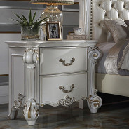 BD01336 Ivory Fabric & Antique Pearl Finish Bed Vendome Collection By Acme Furniture