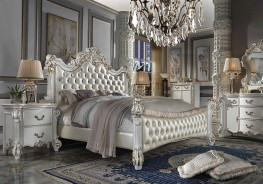BD01335 E.King Bed Antique Pearl Vendome Collection By Acme Furniture