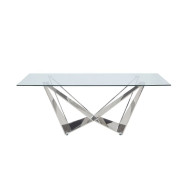 70140 7PC Dining Set Contemporary Style Metal Base gray upholstery  by Acme Furniture
