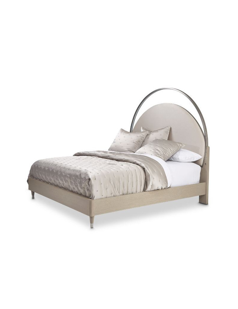 Eclipse Bedroom Set Collection By Michael Amini .Upholstered Bed W/LightsEclipse Collection By Michae l Amini