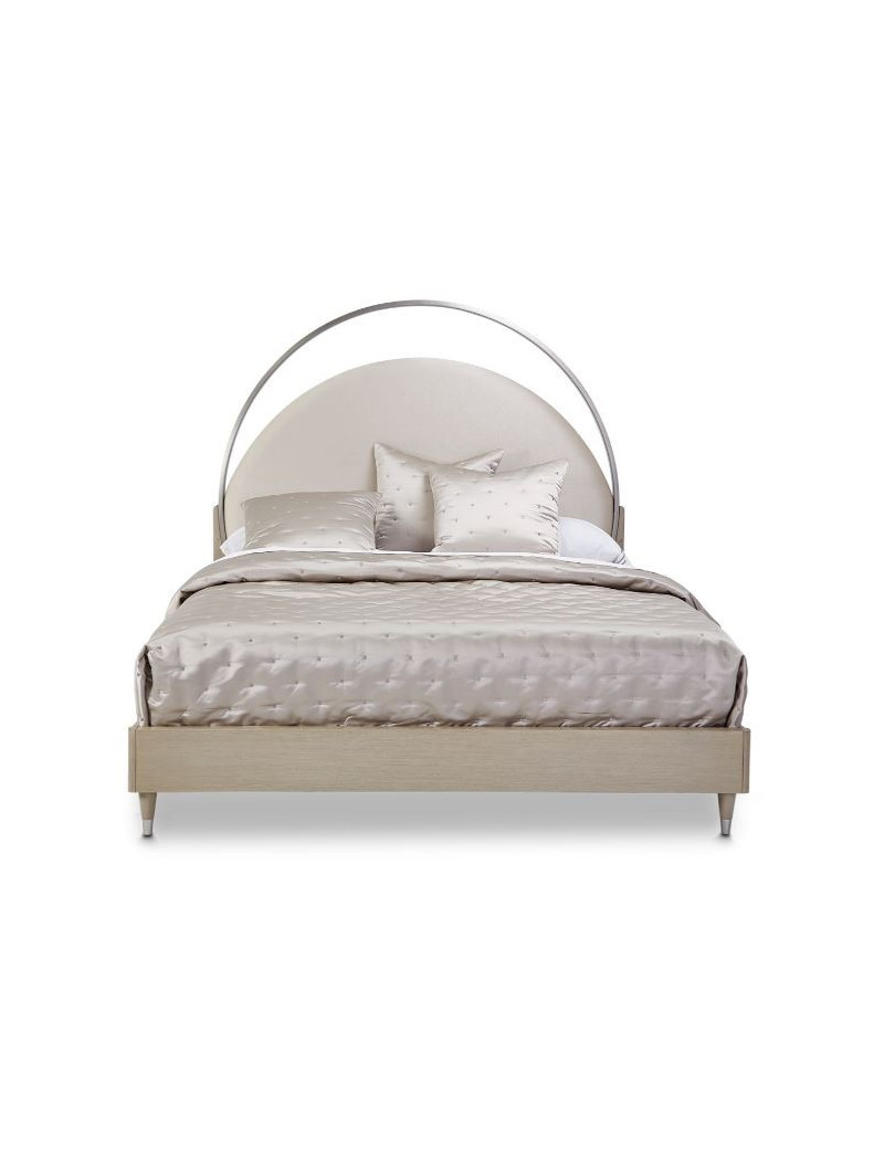 Eclipse Bedroom Set Collection By Michael Amini .Upholstered Bed W/LightsEclipse Collection By Michae l Amini