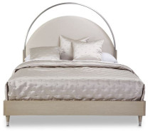 Eclipse Bedroom Set Collection By Michael Amini .Upholstered Bed W/LightsEclipse Collection By Michae l Amini