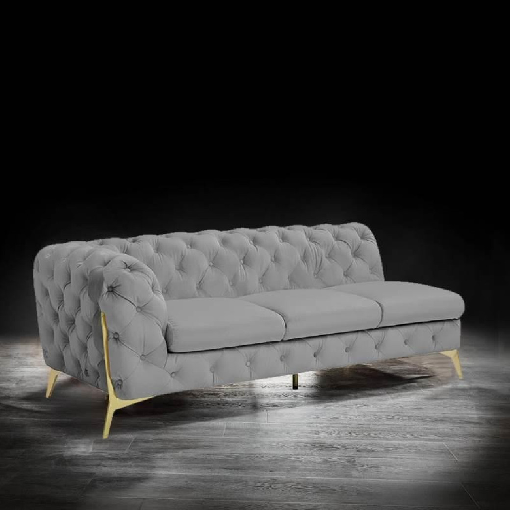 Regina LAF Sofa Chaise Sectional Gold | Light Gray by Roberto Grassie